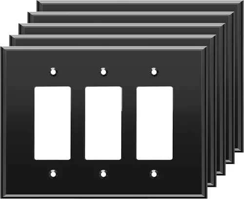 Miniatura 58 de LIDER Placa de Pared Decorativa de Acrílico Reflectante, Placa de Interruptor de Luz Espejada, Cubierta de Tomacorriente de Plexiglás, Vidrio Dorado