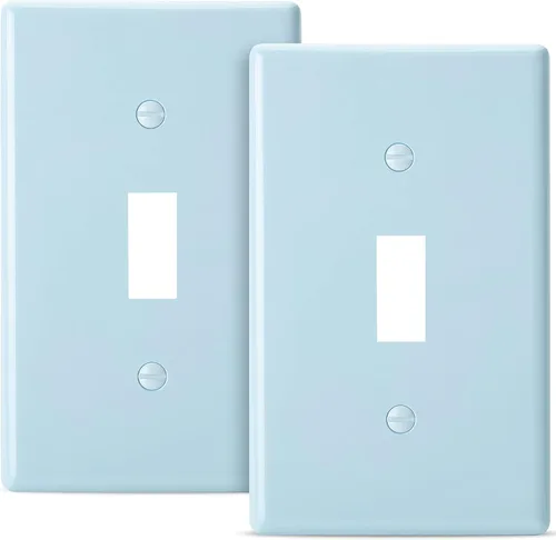 Cubiertas para interruptores de luz azul Bates - Paquete de 2, cubierta de placa de salida, cubiertas de interruptor con luz azul