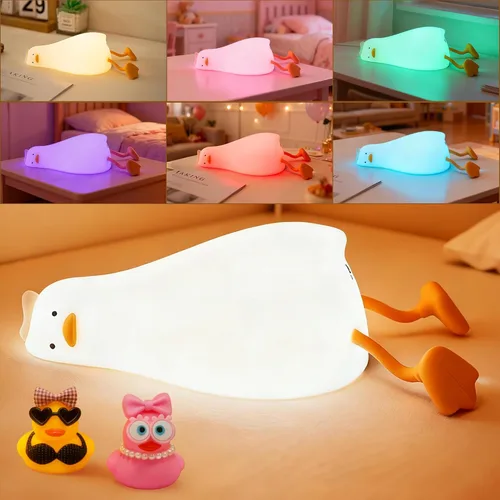 Miniatura 13 de FAMIDUO Luz nocturna de panda con ruido blanco, máquina de sonido para bebé pequeño, entrenador de sueño blando de silicona, luz nocturna recargable