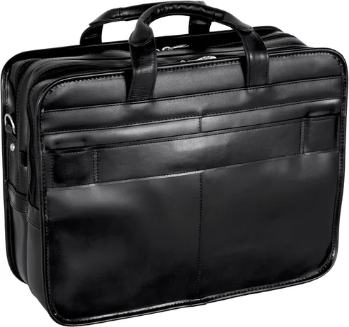 Miniatura 6 de McKleinUSA, P Series, Franklin, cuero vacuno de grano superior, cuero de 17 pulgadas, maletín para portátil con ruedas desmontables, color negro