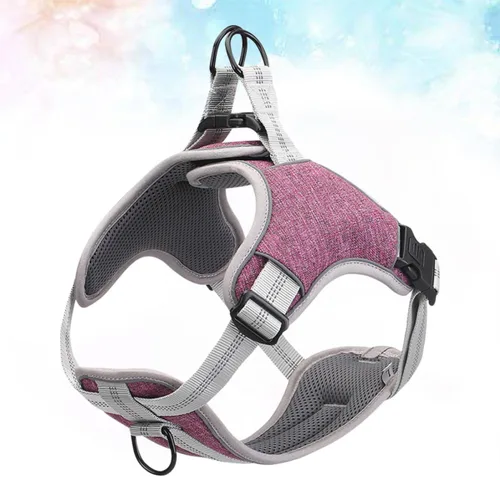 Miniatura 9 de Adjustable Reflective Pet Harness Vest Type Dog Chest Straps Breathable No-Pull Dog Harness for Walking Medium Purple