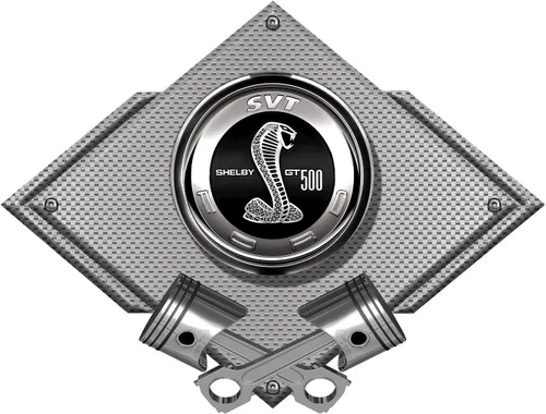 ZIC Motorsports Ford SVT Shelby Cobra Super Snake GT500 - Cartel de pared de metal resistente con tapa de gas y diseño de pisotones cruzados, 25 x