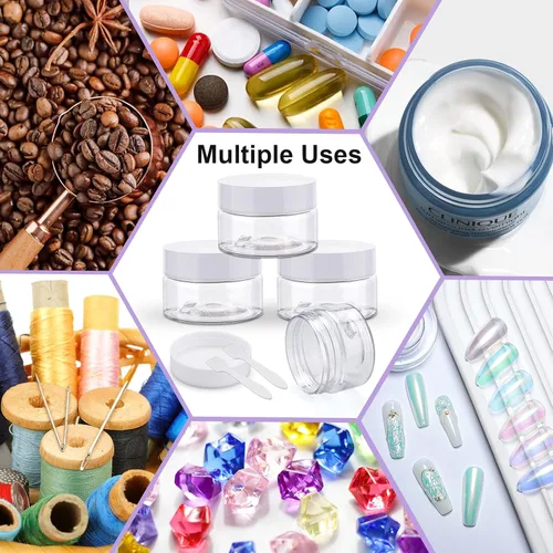Miniatura 6 de Cosywell Tarros de viaje para crema para artículos de tocador, aprobados por la TSA, paquete de 4 recipientes de cosméticos recargables a prueba