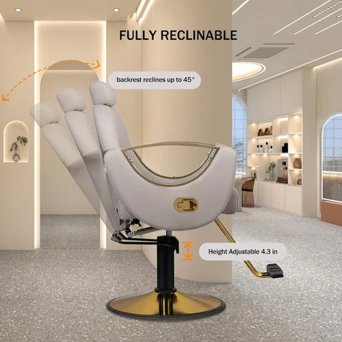 Miniatura 5 de Silla de peluquero reclinable silla de peluquería hidráulica sillas de peluquería giratoria de 360 grados silla de peinado silla de corte de salón