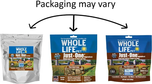 Miniatura 7 de Whole Life Pet Just One - Paquete económico de golosinas de hígado de res para perros, grado humano, liofilizado, un ingrediente, entrenamiento
