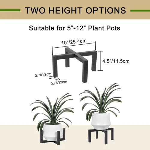 Miniatura 5 de Soporte para plantas para interiores y exteriores, soporte de metal resistente para macetas, soportes modernos de mediados de siglo, soporte