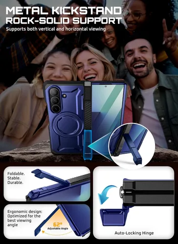 Miniatura 7 de SUPCASE Funda para Samsung Galaxy Z Fold 7 con Soporte (UB Grip), [Compatible con MagSafe] [Protector de Pantalla de Vidrio Templado Integrado]