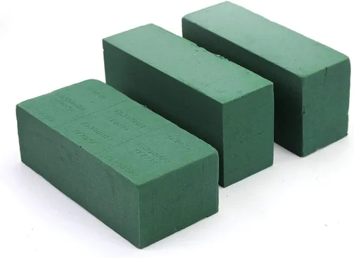 3 ladrillos de espuma floral, bloques verdes de espuma de flores de floristería (9 pulgadas de largo x 4 pulgadas de ancho x 3 pulgadas de alto)