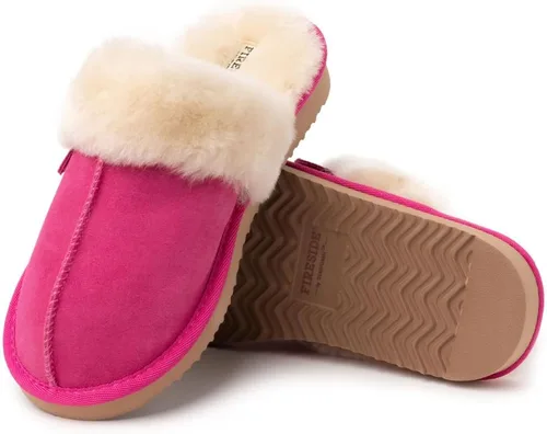 Miniatura 93 de Dearfoams Fireside Sydney Pantuflas anchas de piel de oveja para mujer, para interiores y exteriores