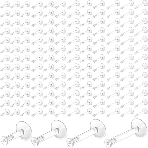 NEWITIN 100 aretes de nariz transparentes de 0.71 onzas para cirugía, en forma de L, retenedores de piercing transparentes, joyería de piercing de