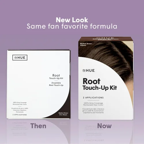 Miniatura 2 de dpHUE Kit de retoque de raíces, marrón medio - Tinte permanente para el cabello para cobertura de canas - Incluye dos aplicaciones - Sin parabenos