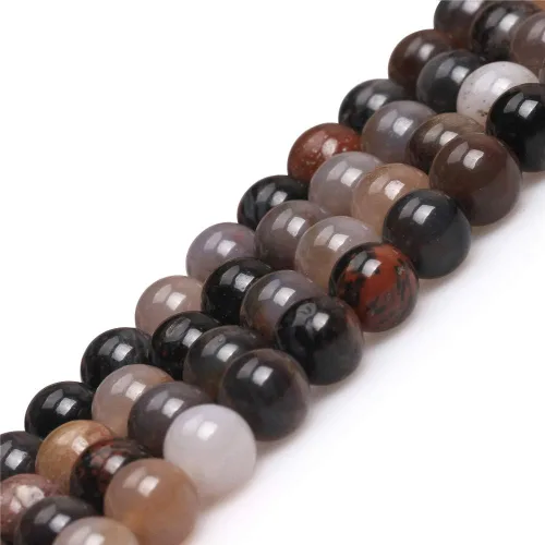 Miniatura 29 de Cuentas de jade africano occidental para hacer joyas, piedras preciosas naturales semipreciosas de 0.157 in, redondas, color verde, 15 pulgadas JOE