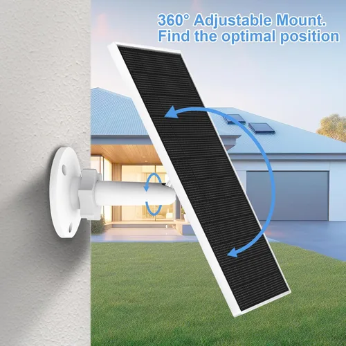 Miniatura 4 de Panel solar para cámara Eufy al aire libre, cargador de panel solar de cámara de 5 W compatible con Eufycam, fuente de alimentación continua, panel