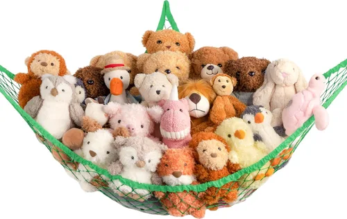 Miniatura 16 de Red de Hamaca de Almacenamiento para Animales de Peluche en la Esquina - Gran Red de Hamaca de Juguete para Decoración de Habitación de Animales