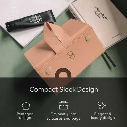 Miniatura 2 de Joyero organizador de joyas de viaje Lujoso organizador de viaje compacto con soporte para collares, organizador de aretes, soporte para anillos