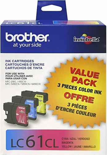 Brother - Cartuchos originales de tinta de rendimiento estándar, LC613PKS, paquete de 3 cartuchos de repuesto de tinta de color, incluye 1 cartucho