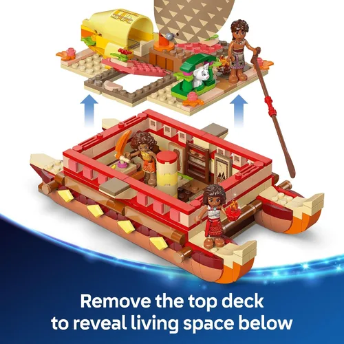 Miniatura 5 de LEGO Disney Canoa de Aventura de Moana Set de Juguete de Construcción - Barco de Juguete de Juego de Simulación para Niños y Niñas, Edades 6+ - Idea