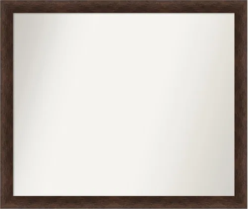 Miniatura 263 de Amanti Art Espejo de pared personalizado no biselado (24 x 27 pulgadas), marco estrecho de nogal chipre - varios tamaños personalizados - Espejo