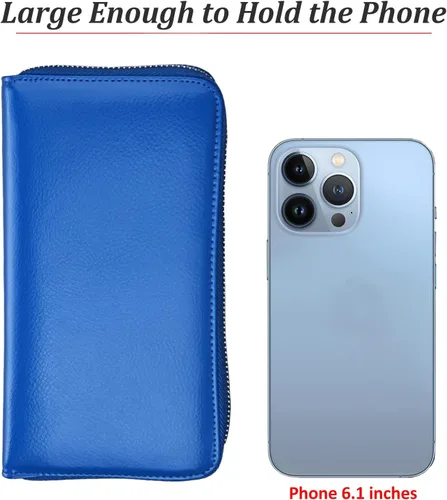 Miniatura 5 de Easyoulife Cartera de cuero genuino para mujer con tarjetero RFID seguro 36 ranuras