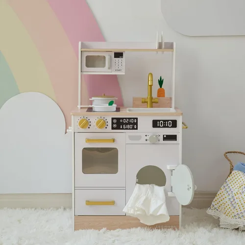 Miniatura 6 de Teamson Kids Little Chef Lake Tahoe - Cocina Inteligente de Juguete con Lavadora, Horno, Microondas y Amplio Almacenamiento, Juego Saludable Limpio