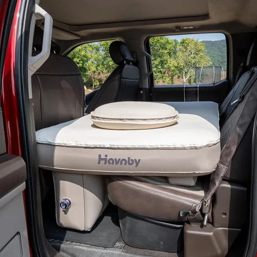 Miniatura 11 de Havnby Colchón para Camión, Cama de Camping de Espuma de Aire de TPU, Cojín Inflable para Asiento Trasero con Bomba Recargable Integrada, Colchón