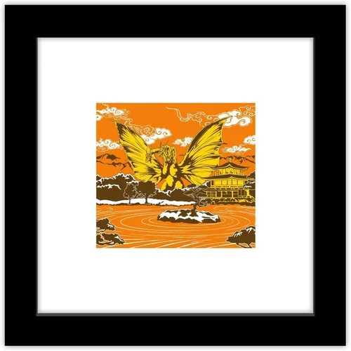 Trends International Gallery Pops Godzilla - Póster de pared tradicional de la pagoda japonesa del rey Ghidorah, 12.00 x 12.00 pulgadas, versión de