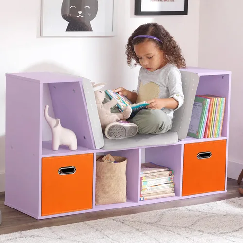 Miniatura 4 de Contenedores de almacenamiento de tela, organizadores de tela con asa, cubos plegables para almacenamiento de tela o accesorios, 11 x 11 x 11 Naranja