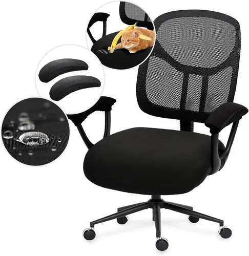 Miniatura 114 de Fundas elásticas para asiento de silla de oficina de escritorio - Funda universal de spandex para silla de computadora - Fundas removibles lavables