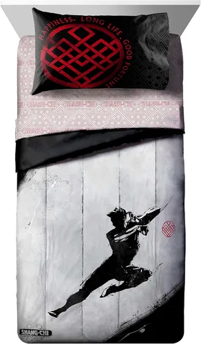 Miniatura 2 de Jay Franco Marvel Shang Chi Master of Kung Fu - Juego de ropa de cama de 5 piezas tamaño individual, incluye edredón y juego de sábanas, microfibra