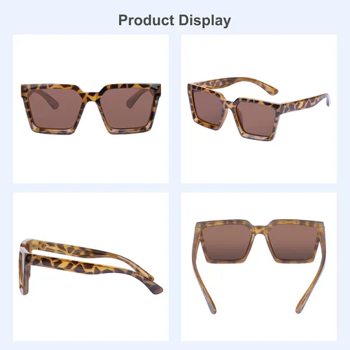 Miniatura 5 de COCOSAND Lentes de sol polarizados para niños, protección UV 400, retro, cuadrados, futuristas, para jóvenes, adolescentes, niños y niñas de 5 a 12