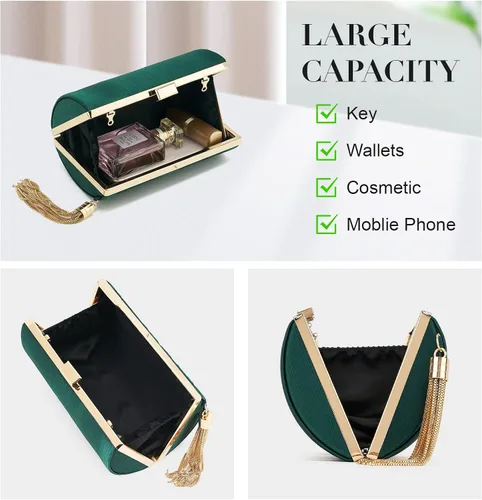 Miniatura 3 de Bolso de mano para mujer, bolso de noche con flecos, bolso de mano para mujer, bolso de mano de boda, bolso de mano con cadena, bolso cruzado