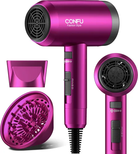 Miniatura 14 de Secador de pelo, secador de pelo CONFU con difusor, secador de pelo profesional 21000PRM, secador de pelo iónico negativo portátil ligero de secado