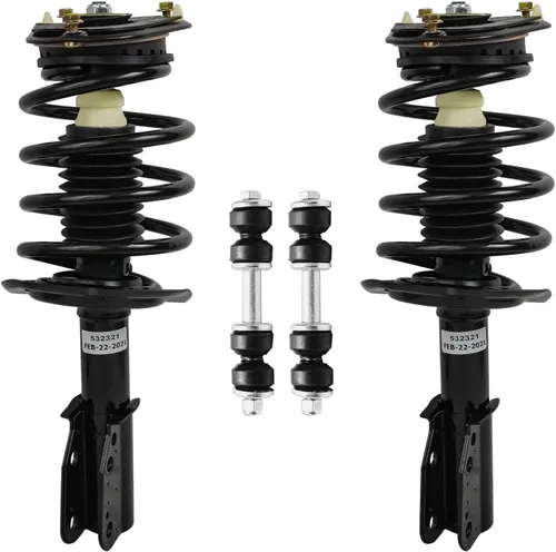 Miniatura 55 de Detroit Axle - Kit de puntales delanteros 2WD para Ford F-150 2005-2008 Lincoln Mark LT 2005-2008, 2 puntales con muelle helicoidal, 2 enlaces