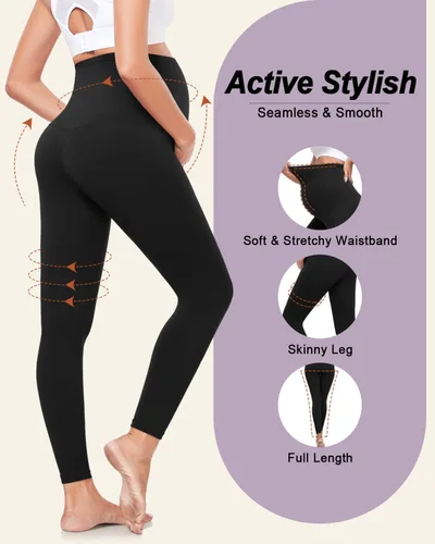 Miniatura 5 de yeuG Paquete de 3 leggings de maternidad para mujer, sobre el vientre, pantalones de yoga para embarazo, ropa deportiva, leggings de entrenamiento