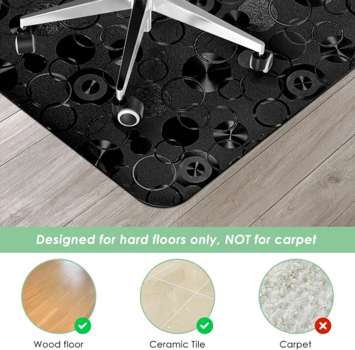 Miniatura 3 de Vicwe Alfombrilla para silla de oficina para suelo de madera dura, 36" x 48" alfombrillas para silla de escritorio, fácil de limpiar, alfombrilla