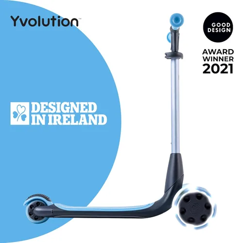Miniatura 2 de Yvolution Y Glider Nua Patinete plegable de tres ruedas para niños con accesorio de almacenamiento para niños a partir de 3 años Azul ecológico