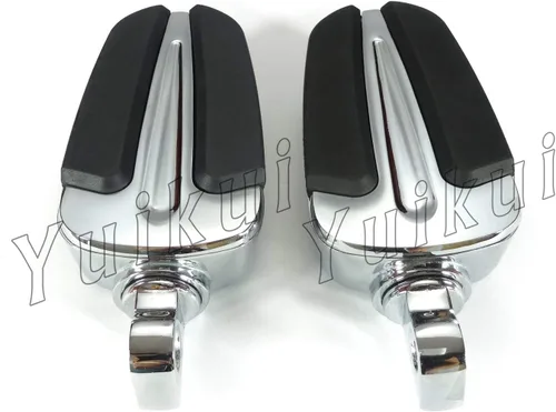 Miniatura 9 de Cromado o negro motocicleta Premium universal trasero pie clavija para pasajero con adaptadores de montaje macho para Honda VTX 1300 C/R/S/T Estilo2