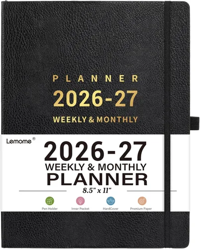 Miniatura 11 de Agenda 2026 – enero 2026 – diciembre 2026, 2026 planificador semanal y mensual, 8.5 x 11 pulgadas, soporte para bolígrafos, calcomanías