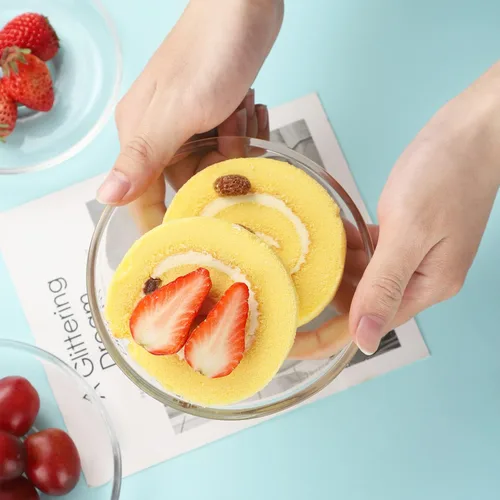 Miniatura 3 de WHJY 6 platos de vidrio transparente, juego de platos de vidrio de 5 pulgadas, pequeños platos de postre platos de té a granel