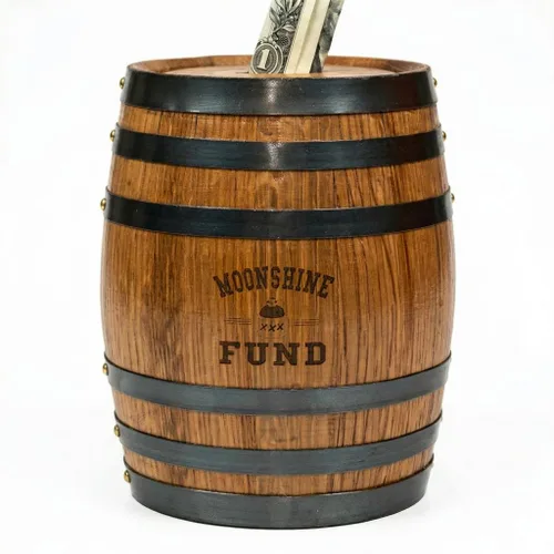 Miniatura 6 de Thousand Oaks Barrel Co. - Hucha de madera hecha a mano para adultos, ahorro de dinero para dinero real, billetes y monedas, grande de 6.5 x 4.5 x