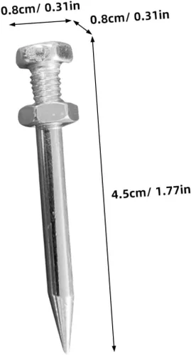 Miniatura 4 de Aireador de césped para zapatos, clavijas de repuesto de 1.77 pulgadas, estacas de metal para aireación de suelo de patio y jardín, accesorios