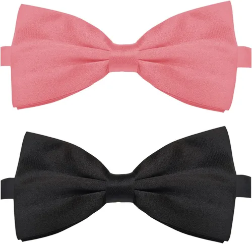Miniatura 13 de Pajarita negra y roja para perros, lazo rojo y negro para perro Koolmox con collar ajustable para perros medianos y grandes, gatos, mascotas, boda