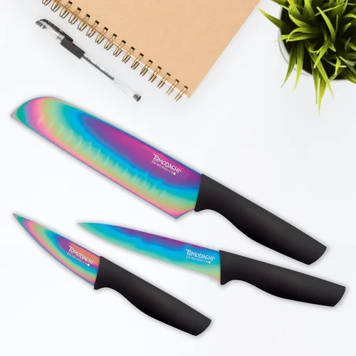 Miniatura 3 de Hampton Forge HMC01A656D Rainbow Titanium - Juego de cubiertos de 12 piezas - Multi Negro