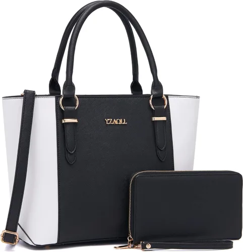 Miniatura 9 de YZAOLL Monederos para mujer de piel sintética mediana con bolsa de muñeca a juego