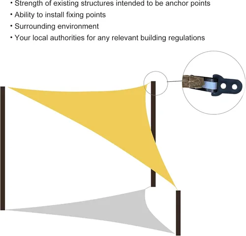 Miniatura 5 de IFAST Toldo tipo vela rectangular de 16.4 x 11.81 pies, cubierta superior, tela resistente y duradera, impermeable, refugio para patio, jardín