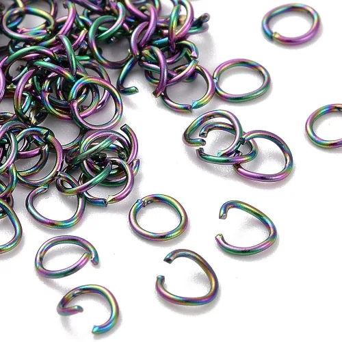 Miniatura 19 de HDSupplies 100 piezas - 4mm de argollas de acero inoxidable 304 de tono negro - Calibre 22 (espesor de 0.6mm)