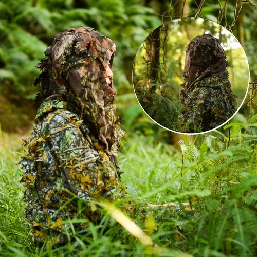 Miniatura 7 de Ghillie Camouflage Leafy Hat 3D Full Face Mask Headwear Turkey Camo Hunter Hunting Accessories