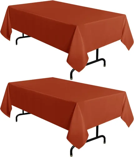 Miniatura 67 de sancua - Paquete de 2 manteles cuadrados de poliéster, de 54 x 54 pulgadas, resistentes a las manchas y a las arrugas, lavables, para mesas de Beige