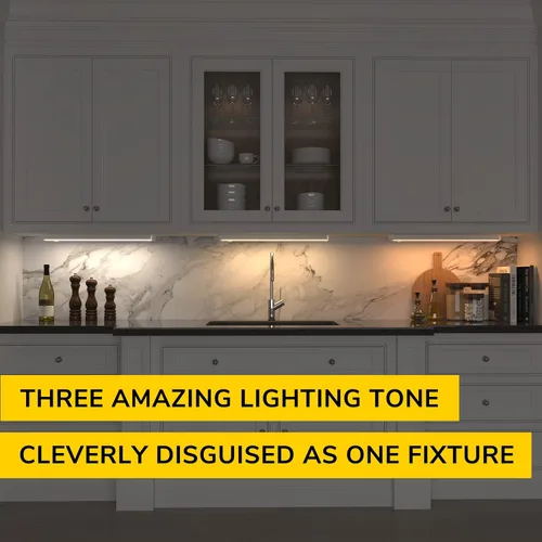 Miniatura 7 de GetInLight luz LED para parte inferior de gabinete, giratoria, de 3 niveles de color, para atenuador, con cables y enchufe, blanco cálido de 2,700