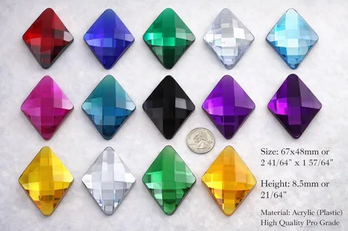 Miniatura 3 de Allstarco Enormes joyas de diamante autoadhesivas de 2.638x1.890 in - 1 pieza, Acrílico